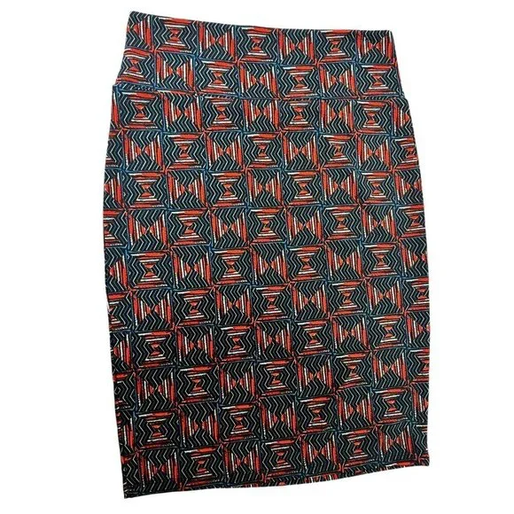 LuLaRoe Cassie Women's Navy Blue & Red Skirt - Picture 1 of 6